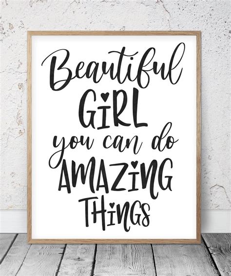 Beautiful Girl You Can Do Amazing Things Nursery Printable Etsy In