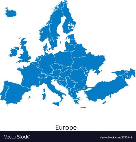 Detailed Map Of Europe Political Map With Borders Vector Image 014