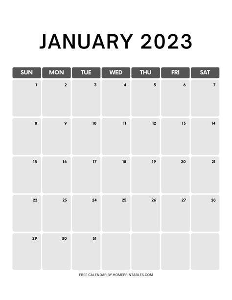 Cute Printable January 2023 Calendar Templates Free Download