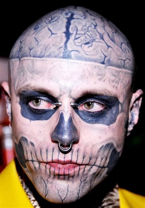 Skull Face Tattoo Guy Madness 1001archives