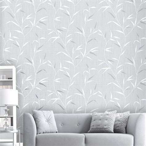 Silver Leaf Wallpaper