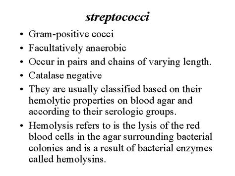 Aerobic Gram Positive Cocci Catalase Negative Positive Streptococci