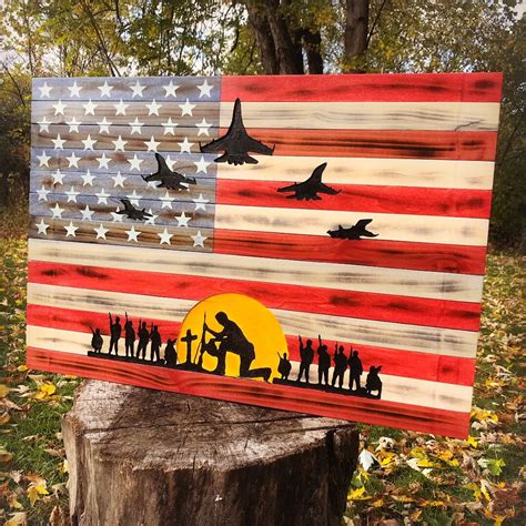 All Gave Some Some Gave All Wood Flag Soldiers Cross Weathered Wood