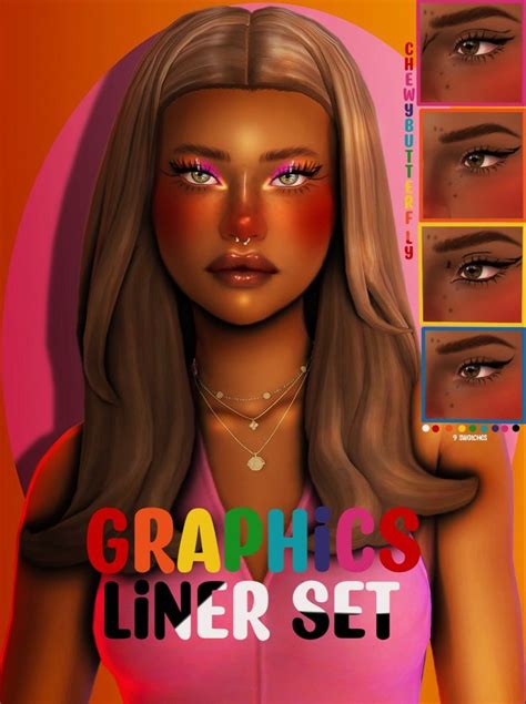 Graphics Liner Set ♥ Chewybutterfly On Patreon In 2022 Sims 4