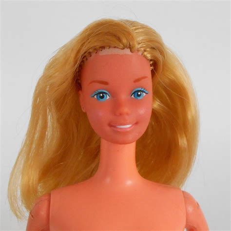 superstar era barbie doll blonde hair pink skin smiling face etsy