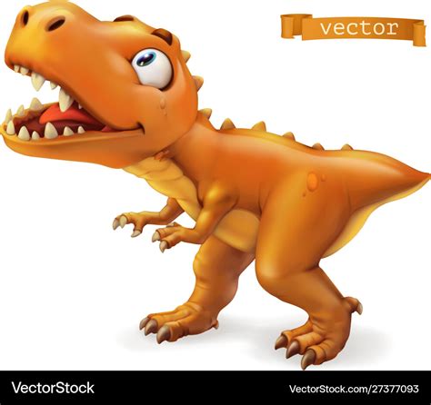 Tyrannosaurus T Rex Dinosaur Cartoon Character Vector Image