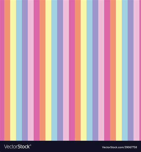 Brightly Colored Pastel Rainbow Stripes Seamless Vector Image