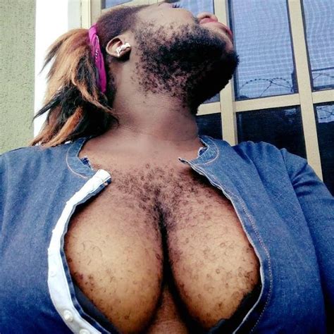 Queen Okafor Nigeria S Hairiest Lady Exposes Her Major Cleavage In