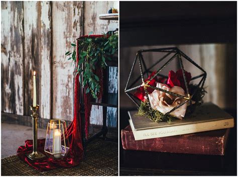 Crimson And Candlelight Moody Bohemian Wedding Inspiration Boho