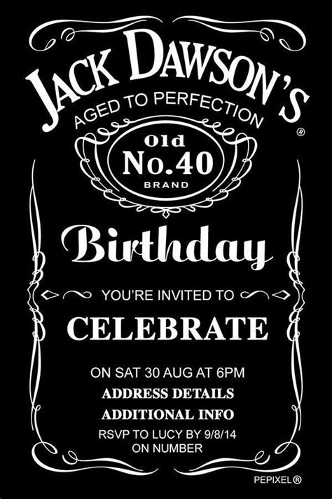 Great website where you can change the words on the logo! Jack Daniels Birthday Invitation Template Free ...