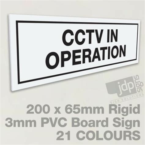 Cctv In Operation 3mm Rigid Pvc Board Sign 21 Colours Ebay