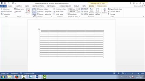 Tutorial Insertar Tabla En Word Youtube