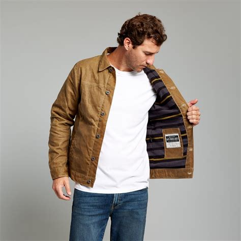 Flint And Tinder Flannel Lined Waxed Trucker Jacket Huckberry Mens