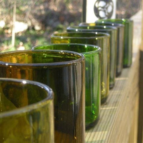 Set Of 8 Recycled Wine Bottle Glasses Mixed Etsy Wine Bottle Glasses Recycled Wine Bottles