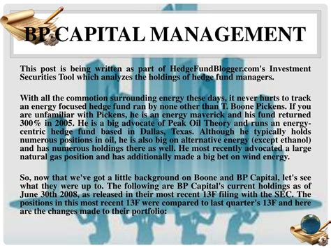 Ppt Bp Capital Management Bp Holdings Sweden Powerpoint Presentation
