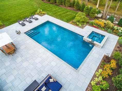 Clean Line Contemporary Swimming Pool And Outdoor Living Area Wyckoff
