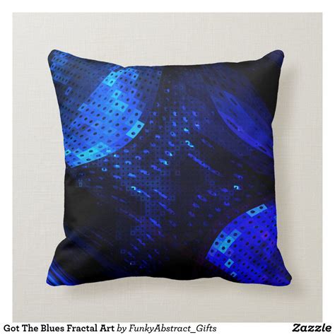 Got The Blues Fractal Art Throw Pillow Custom Throw Pillow Custom Pillows Decorative Throw