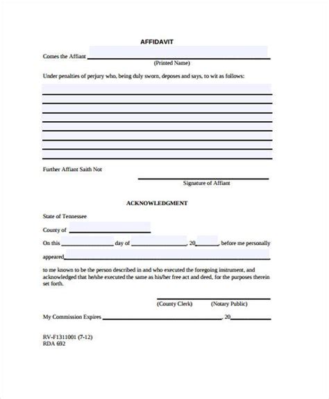 Printable Los Angeles County Department Of Social Services Affidavit