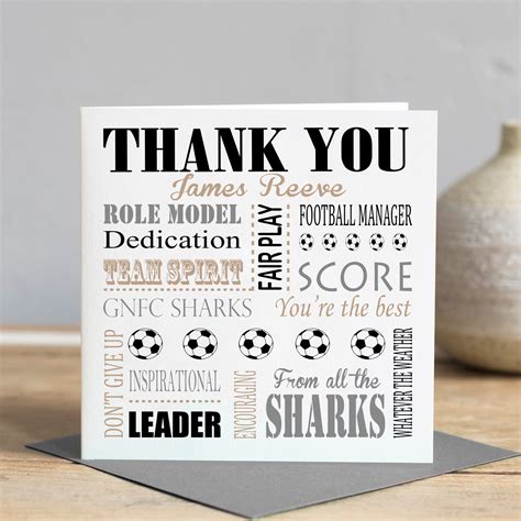 Football Coach Thank You Card Thank You To Football Coach Etsy Uk