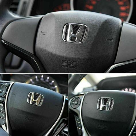 For Honda Civic Crv Accord Carbon Fiber Steering Wheel Center Logo