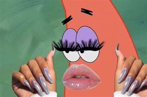 Snatched Patrick Star With Acrylic Nails Sticker Funny Gag Etsy