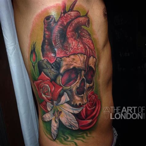 Skull Heart Roses Lily Tattoo By London Reese Tattoonow