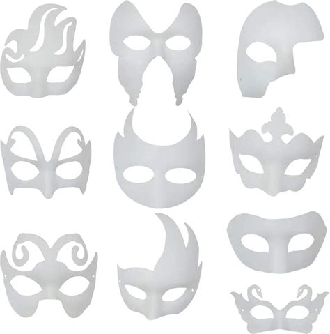 Ritte White Mask 10pcs Paint Mask Decorate Plain Masks White Mask