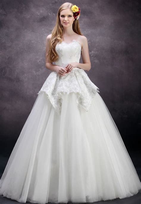 Whiteazalea Ball Gowns Ball Gown Wedding Dresses With Delicate Peplums