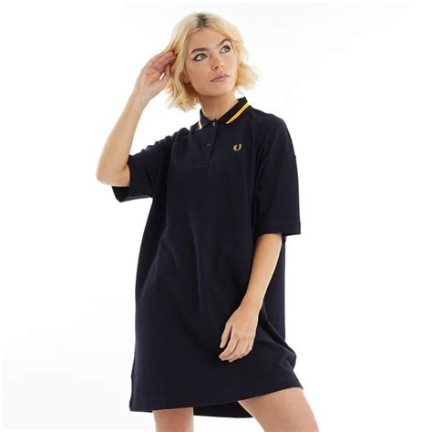 Buy Fred Perry Womens Oversized Pique Dress Navy