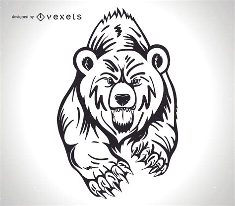 Angry Grizzly Bear Design Vector Download