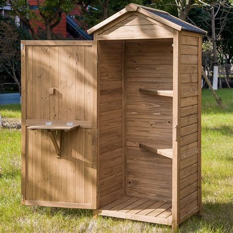 Lz Leisure Zone Outdoor Wooden Storage Sheds Fir Wood Lockers With