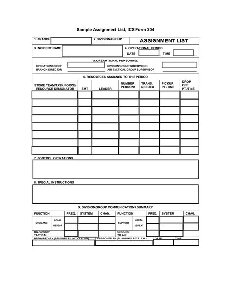 Ics Form 204 ≡ Fill Out Printable Pdf Forms Online