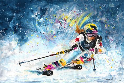 Skiing 03 Painting By Miki De Goodaboom Fine Art America