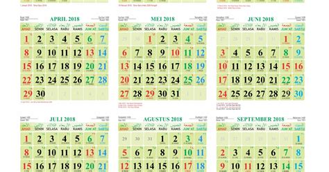 Free Download Template Kalender 2018 Lengkap Jawa Dan Hijriyah Materi