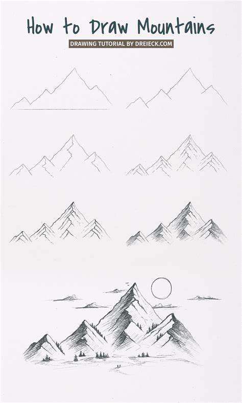 How To Draw Mountains Easy Step By Step Tutorial ⛰️