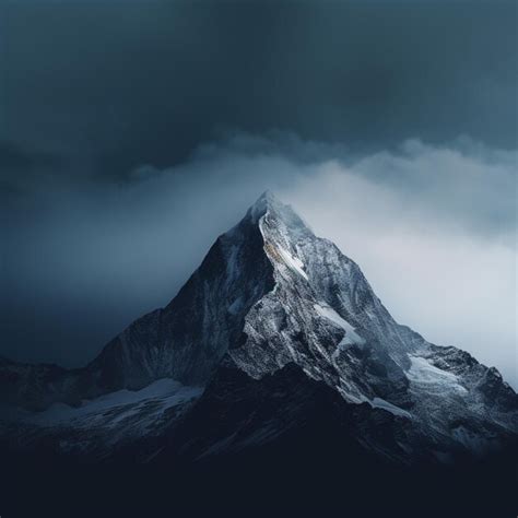 Premium Ai Image Serenity In Simplicity Minimalist Mountain Majesty
