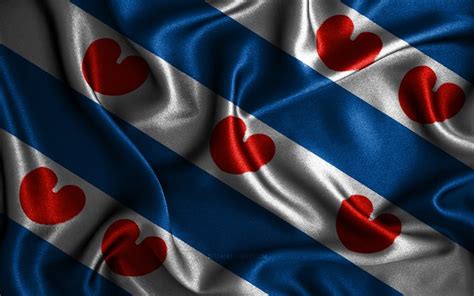 Download Wallpapers Friesland Flag 4k Silk Wavy Flags Dutch