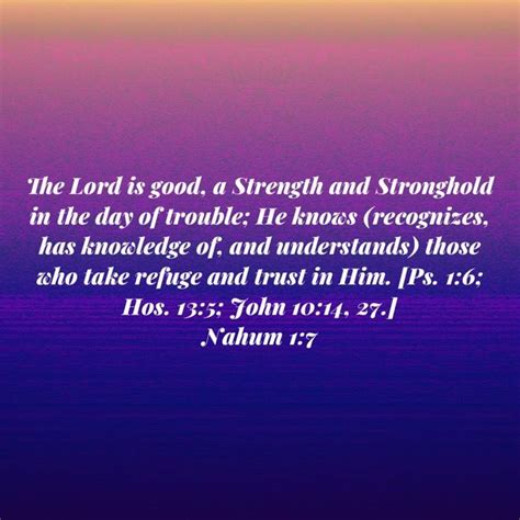 Nahum 17 The Lord Is Good A Strength And Stronghold In The Day Of