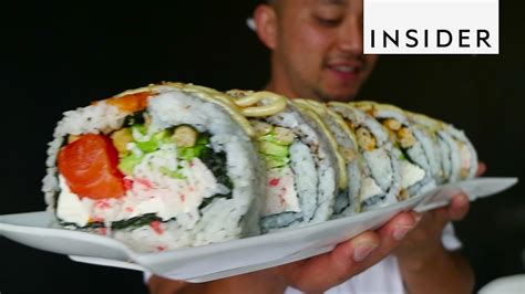 Wether you want to impress or fool someone on april fools's day these easy to whether you celebrate april fools' day or not dessert sushi is sure to bring on a few smiles. Giant Sushi Roll - YouTube