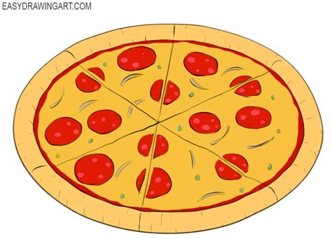 how to draw a pizza easy drawing art