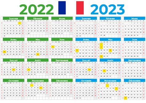 Calendrier 2023 à Imprimer France Gratuitement