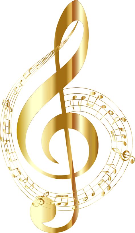 Clipart Gold Musical Notes Typography No Background