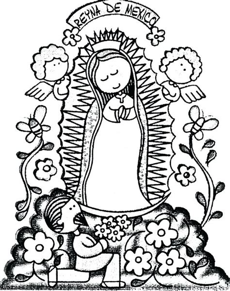 Dibujos de la Virgen de Guadalupe de diciembre Colorear imágenes