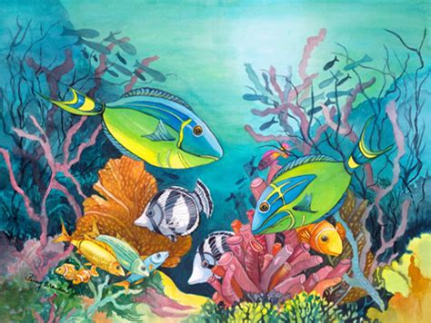 Watercolor Sea Life At Explore Collection Of