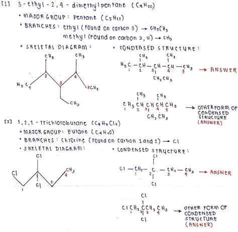 Solved Draw The Condensed Structural Formulas For The Following
