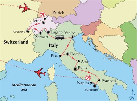 Map Of Italy And Switzerland Italy Map Florence Italy Italy