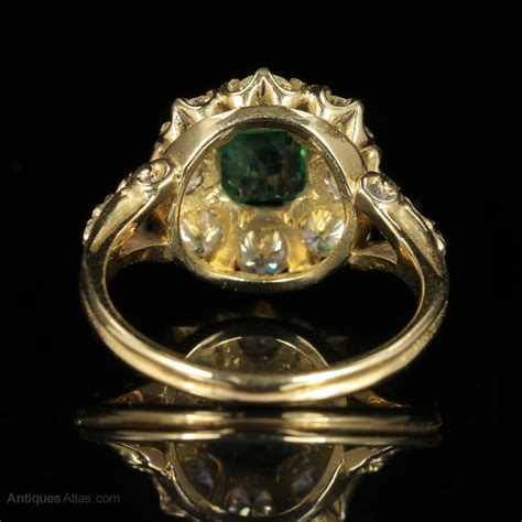 Antiques Atlas Victorian Emerald Diamond Ring 18ct Gold