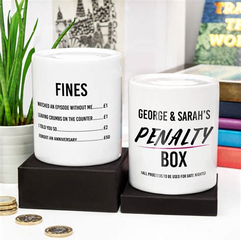 Add the pull tab & insert the money roll into the tissue box. Funny 'penalty' Money Box For Couples By The Little Picture Company | notonthehighstreet.com