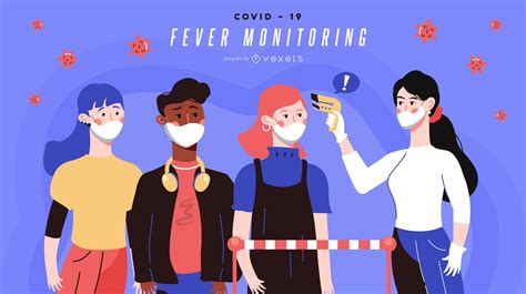 Covid 19 Fever Monitoring Banner Vector Download
