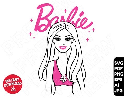 Barbie Svg Design Vector Cut File Clipart Barbie Doll Svg Etsy